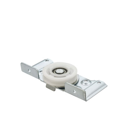 تركيبات عجلات بكرة الباب القابلة للطي من الحديد والنايلون لأبواب خزانة الملابس المنزلقة 8.5 سم * 11 سم