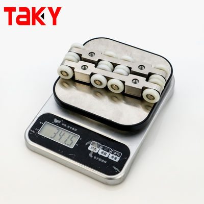 إغلاق ناعم مزدوج 8 عجلات الباب المنزلق عجلة أجهزة الأثاث الحديث خزانة الملابس