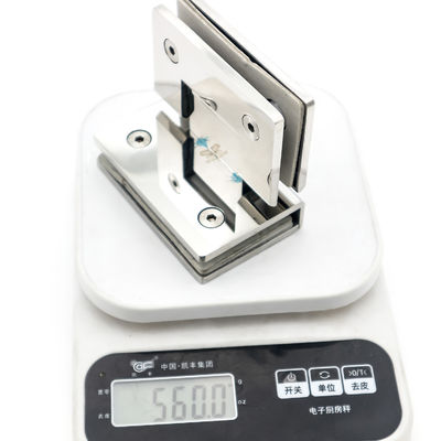 مفصلة من الفولاذ المقاوم للصدأ/سبائك الزنك مقاس 90*55 مم من الحائط إلى الزجاج، مفصلة باب زجاجي منزلق لحمام الساونا