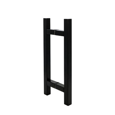 عقدة باب الحمام الزجاجية ذات الشكل L السوداء من الفولاذ المقاوم للصدأ 304