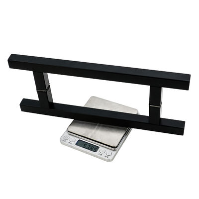 عقدة باب الحمام الزجاجية ذات الشكل L السوداء من الفولاذ المقاوم للصدأ 304