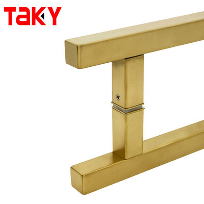 11 بوصة مقابض أبواب زجاجية من الفولاذ المقاوم للصدأ ذهبي مصقول بمقبض الباب