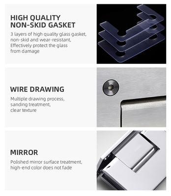 مفصلات زجاج مقسى للرفع الطويل 90 درجة مطلية بالكروم نحاس مفصل باب الدش الزجاجي