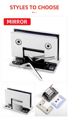 مفصلات زجاج مقسى للرفع الطويل 90 درجة مطلية بالكروم نحاس مفصل باب الدش الزجاجي