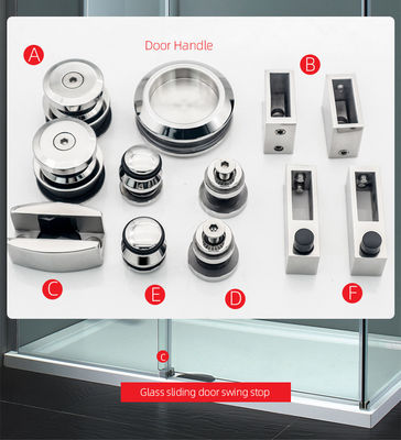 باب حظيرة زجاجي آمن بسمك 8-12 مم مع مجموعة أدوات و ملحقات من الستانلس ستيل 304