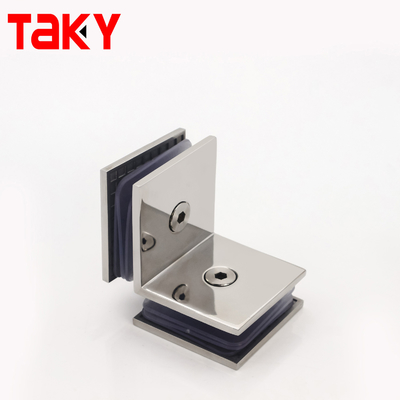 أقواس باب زجاجي مصقول من الفولاذ المقاوم للصدأ بزاوية 90 درجة مشبك تثبيت مربع للباب