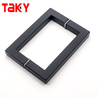 Factory 304 Stainless Steel Matt Black Color Square Tube Glass Door Handle