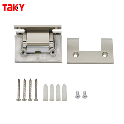 مفصلة باب دش زجاجي مثبت على الحائط من الفولاذ الساتان بزاوية 90 درجة على شكل حرف H