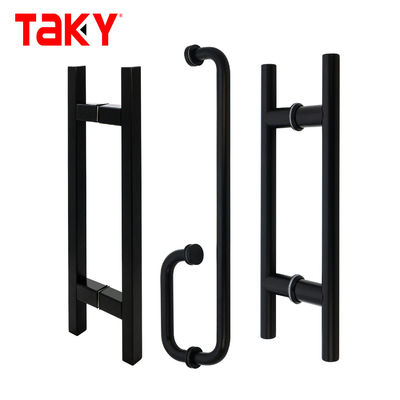 سعر جيد مقابض نوافذ الأبواب من الفولاذ المقاوم للصدأ 304 لون أسود غير لامع مقبض باب زجاجي مربع الأنبوب الانترنت