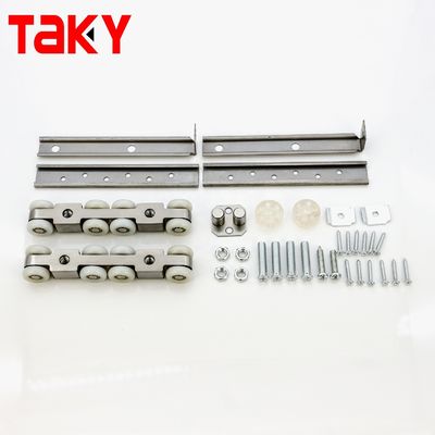 سعر جيد إغلاق ناعم مزدوج 8 عجلات الباب المنزلق عجلة أجهزة الأثاث الحديث خزانة الملابس الانترنت