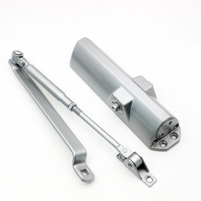 سعر جيد باب أوتوماتيكي من الألومنيوم شديد التحمل لإغلاق الأبواب مع طباعة فضية الانترنت