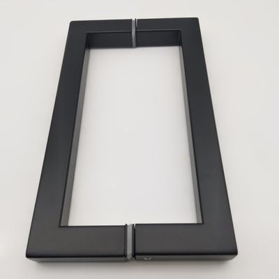 سعر جيد مقبض باب زجاجي من الفولاذ المقاوم للصدأ من النوع D مقاس 8 بوصات باللون الأسود غير اللامع للفنادق للحمام الانترنت