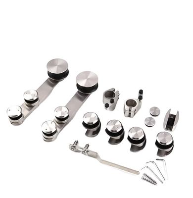 سعر جيد صلابة عالية ودائمة الفضة / الزجاج الأسود حمام مجموعة الباب المنزلق للزجاج 6-12 ملم الانترنت