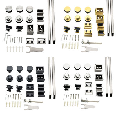 سعر جيد تصميم عصري مزدوج الأنبوب شريط بدون إطار Ss304 8-12mm تركيبات باب دش منزلق الانترنت