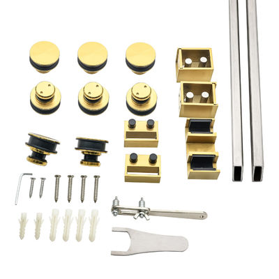 سعر جيد أجهزة أسطوانة الباب الزجاجي المنزلق المصنوعة من الفولاذ المقاوم للصدأ 304 ذات الباب المزدوج مع شكل صينية مستديرة الانترنت