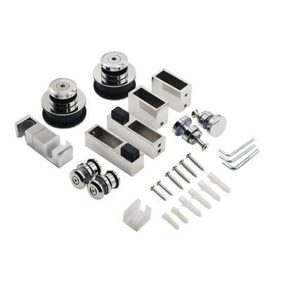 سعر جيد مجموعات أجهزة أبواب الدش الزجاجية المنزلقة منزلقة على مسار السكك الحديدية ذات العجلات المعلقة من الفولاذ المقاوم للصدأ بدون إطار الانترنت