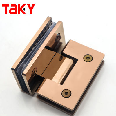 سعر جيد 90 Degree Glass Hinge Modern Frameless Glass to Glass Shower Hinge Rose Gold Bathroom Shower Door Hinges الانترنت