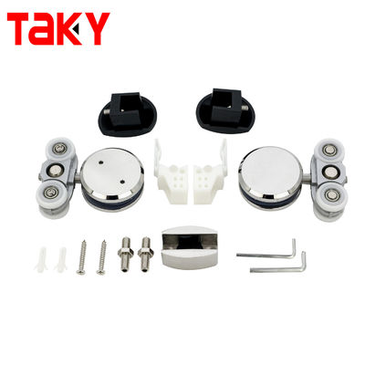 سعر جيد Silver Plated Mirror Finish Sliding Shower Door Top Track Fittings Glass Slding Door Hardware الانترنت