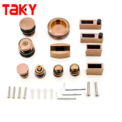 سعر جيد Rose Gold Stainless Steel 304 Sliding Door System Glass Door Hardware Kit الانترنت