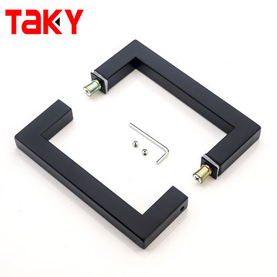 مقبض باب زجاجي من الفولاذ المقاوم للصدأ على الطراز الحديث بلون أسود غير لامع مقبض سحب للباب مقبض دش