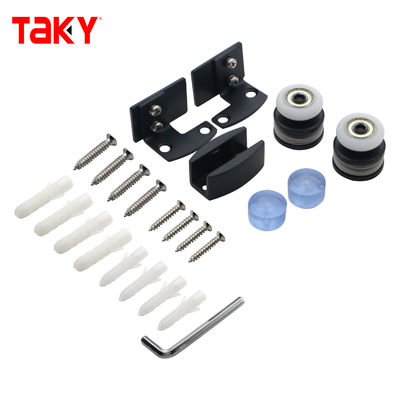 سعر جيد Stainless Steel 304 Black Bathroom Sliding Door Kit Sliding Shower Glass Door Hardware System الانترنت