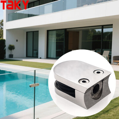 Stainless Steel 316 Glass Clamp for 8-12mm Tempered Glass with Frameless Design