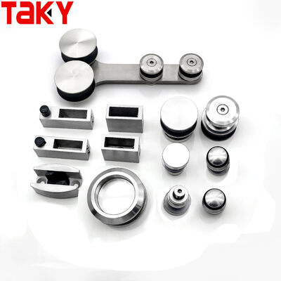 304 الفولاذ المقاوم للصدأ عبارة عن مجموعة أجهزة أبواب الاستحمام بدون إطار مع 80-120 كجم تحمل الحمل ومسار القماش الصامت