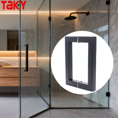 سعر جيد مقبض باب زجاج دش من الفولاذ المقاوم للصدأ SS304 بحجم 203*203*19*1.0 مم وتشطيب مصقول/ نيكل مصقول/ أسود الانترنت