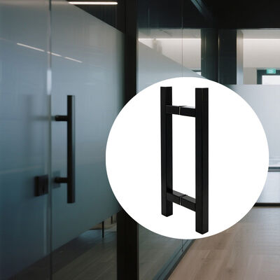 عصرية SS304 الفولاذ المقاوم للصدأ دش زجاجية باب مقبض مع 203*203*19*1.0mm الحجم والتشذيب النهائي