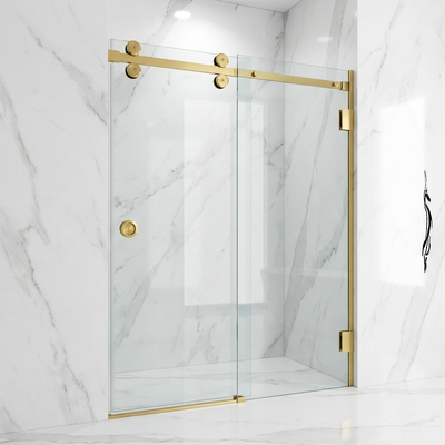 Golden Sliding Glass Door Kits Stainless Steel Shower Room Glass Sliding Door Systems